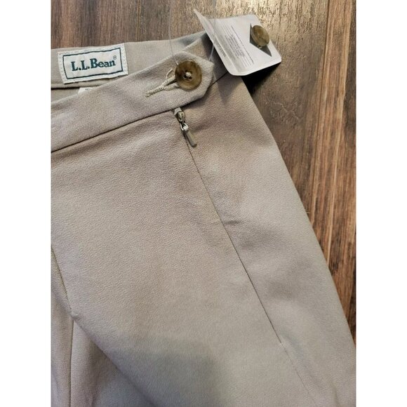 Vtg New With Tag LL Bean Beige Side Zip Tapered Leg Pants Sz 10 Stretch Lycra - Picture 3 of 5